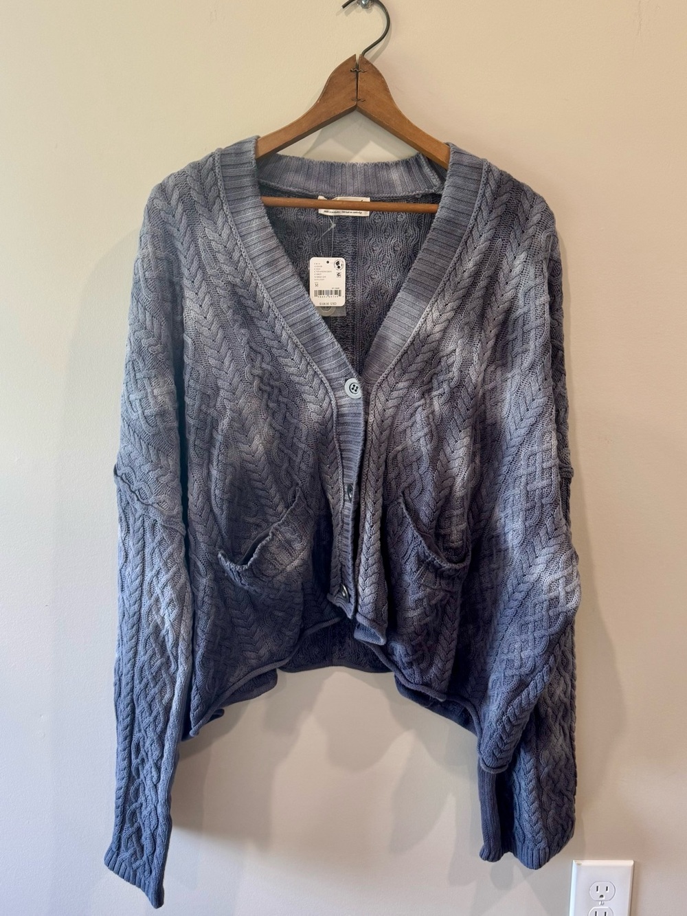 NWT Free People Washed Ashore Cable Knit Cardigan